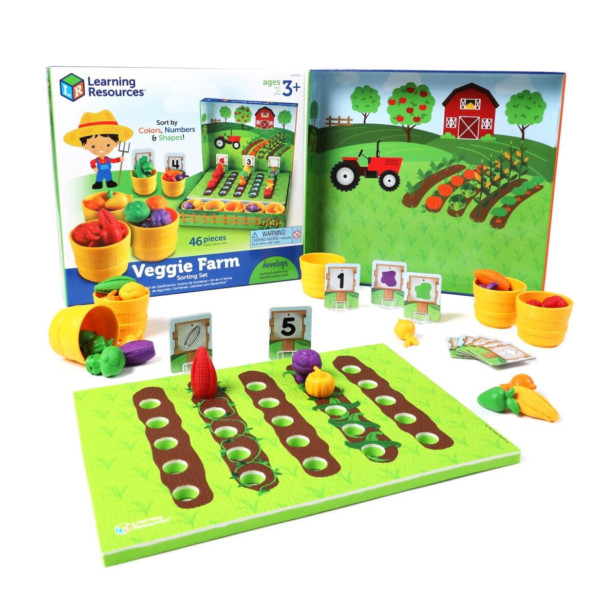 Learning Resources Veggie Farm Sorting Set, 46 Pieces, Ages 3+
